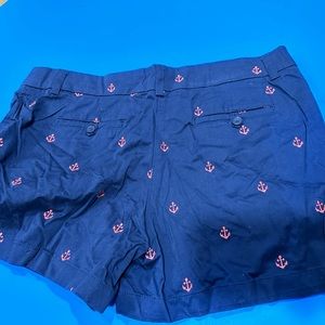 Navy blue pink anchor shorts